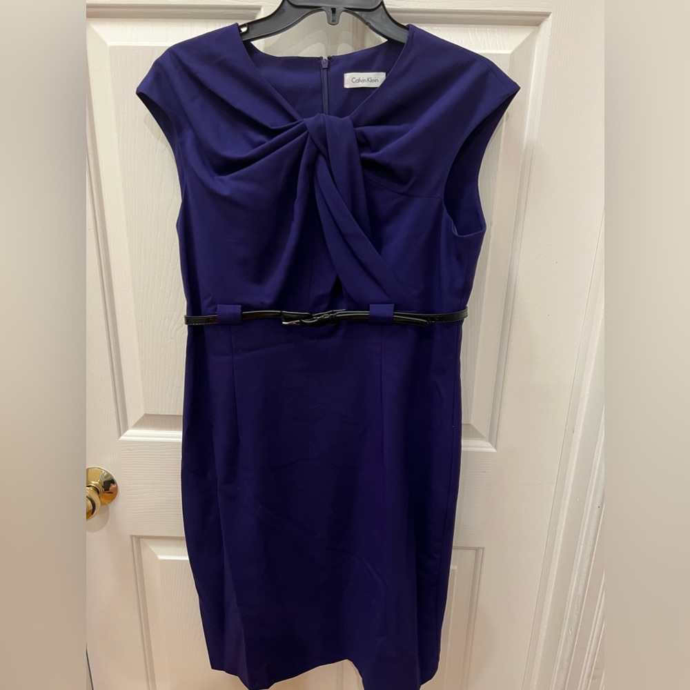 Calvin Klein Purple Crepe Dress
